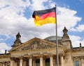 German Flag in front of the Bundestag Royalty Free Stock Photo