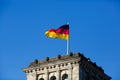 German flag in front of the Reichstag