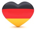 German Flag Heart, 3d illustration Royalty Free Stock Photo