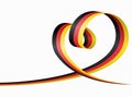 German flag heart shaped ribbon. Vector illustration. Royalty Free Stock Photo