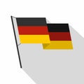 German flag icon, flat style Royalty Free Stock Photo