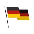 German flag icon, flat style Royalty Free Stock Photo