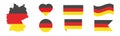 German flag icon set. Vector Germany label ribbon collection Royalty Free Stock Photo