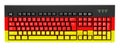 German flag painted on computer keyboard. 3D rendering Royalty Free Stock Photo