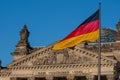 German flag at the Parliament Royalty Free Stock Photo