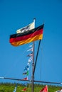 German flag at skipper`s mast Royalty Free Stock Photo