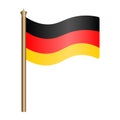 German flag. Tricolor fabric cloth. The national symbol of the state develops in the wind. Colored vector illustration. Royalty Free Stock Photo