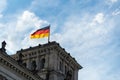 German flag waiving on Reichstag, Berlin Germany Royalty Free Stock Photo