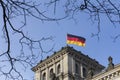German flags on german bundestag