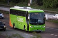 German flixbus bus line on the a5 highway near frankfurt airport germany