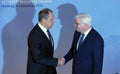 German Foreign Minister Dr Frank-Walter Steinmeier welcomes Sergey Lavrov