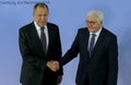 German Foreign Minister Dr Frank-Walter Steinmeier welcomes Sergey Lavrov