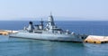 German frigate Hessen docked in Piraeus port