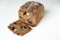 German fruit bread on white Royalty Free Stock Photo