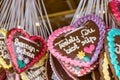 German Gingerbread Hearts Hanging Together Home Made Royalty Free Stock Photo