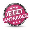 German Glossy Button Inquire Now - Vector Illustration - Isolated On White Background Royalty Free Stock Photo