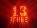 German golden number thirteen years. 3D render