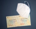 German government entitlement certificates for the discounted purchase of FFP 2 protective masks under a FFP2 mask in Germany