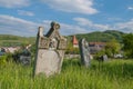 German graveyard near the saxon fortified church of Lechnitz, TRansylvania Royalty Free Stock Photo