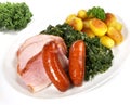 German Green Cabbage with Sausages and Meat