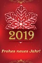 German greeting card with classic design - Happy New Year 2019 Royalty Free Stock Photo