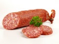 Fine Meat - German Hard Cured Sausage isolated on white Background