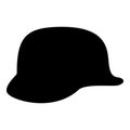 German helmet of World War two 2 stahlhelm ww2 icon black color vector illustration image flat style Royalty Free Stock Photo