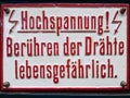 German High Voltage warning sign: \