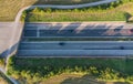 German highway aerial top view near Munich