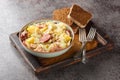 German Hunter Cabbage Stew with potatoes, sausage, bacon and onions close-up in a bowl on the table. Horizontal close-up in a bowl Royalty Free Stock Photo