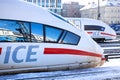 german ice trains in winter