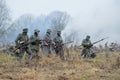 German infantry during the First world comes under attack. International military-historical festival `Civil war in Russia. North-