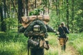 German Infantry Soldier In World War II Marching Walking Along F