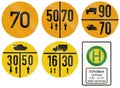 German information road sign of the Federal Ministry of Defence about military load classification restrictions