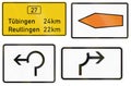 German information sign about destinations on federal road