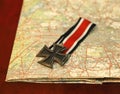 German Iron Cross II class on the map Royalty Free Stock Photo