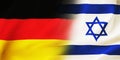 German,Israeli flag together.Germany,Israel waving flag background