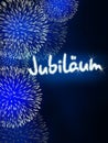 German JubilÃÂ¤um jubilee anniversary firework blue Royalty Free Stock Photo