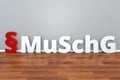 German Law MuSchG abbreviation for Law on the protection of mothers at work, in education and in studies 3d illustration