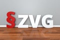 German Law ZVG abbreviation for Law on foreclosure and receivership 3d illustration Royalty Free Stock Photo