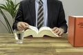 Lawyer in his office with books Royalty Free Stock Photo