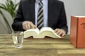 Lawyer in his office with books Royalty Free Stock Photo