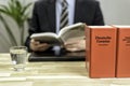 Lawyer in his office with books Royalty Free Stock Photo