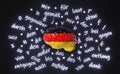 German Learning Deutsch Foreign language school fluency improvement Human brain letters word 3d render Listening Reading Royalty Free Stock Photo