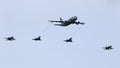 German Luftwaffe aerial refueling A310 fighters Royalty Free Stock Photo