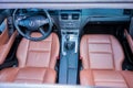 German luxurious limousine - brown leather interior, big panoramic sunroof, sport equipment