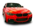 German luxury BMW red car. White background Royalty Free Stock Photo