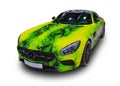 German luxury Mercedes AMG coupe car. White background