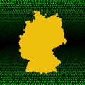 German map over binary code Royalty Free Stock Photo
