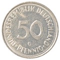 50 german mark pfennig coin Royalty Free Stock Photo
